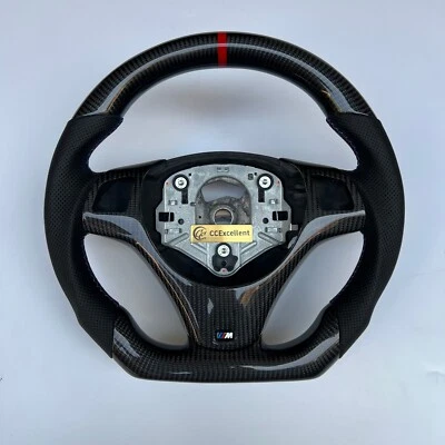 For 2008-2013 BMW E90 E91 E92 E93 E87 E81 E82 E88 M3 Carbon Fiber Steering Wheel - Image 1 of 4