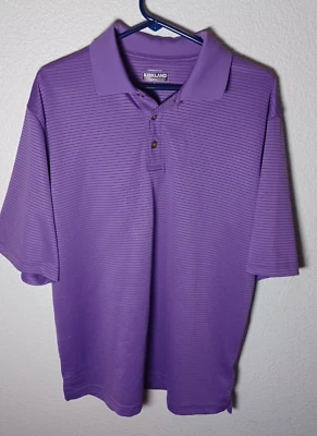 Kirkland Shirt Mens L Signature Adult Performance Polo Golf Purple Short Sleeve - Image 1 of 4