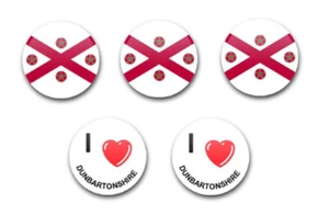 INSIGNIAS DE BOTÓN 25 MM 1" X5 SCOTLAND COUNTY DUMBARTONSHIRE - Imagen 1 de 1