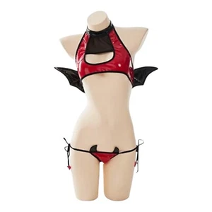 Meowcos Lingerie Costume Red Bat Girl Removable Wings Women’s UK Size S - Picture 1 of 4