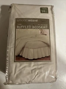 New Smoothweave™ 14-Inch twin ruffled Bed Skirt in ivory - Picture 1 of 3