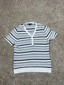 Brooks Brothers Knit Sweater Large Womens Striped Short Sleeve Pullover Tennis - Picture 1 of 10