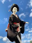 Robe robe vintage poupée geisha japonaise kimono fan yeux paon 18/9,5 ❤️sj3j