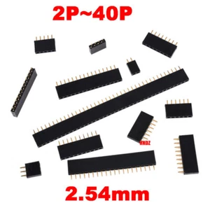 2.54mm Vertical Female Socket Header PCB Breadboard Connector Single/Double Row - Picture 1 of 20