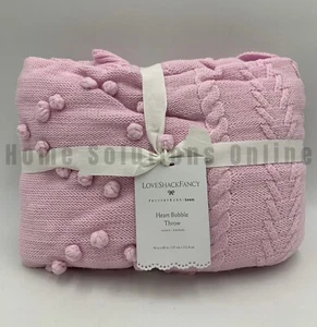 Pottery Barn Teen Love Shack Fancy Calantha Heart Pom Pom Throw Pink 50 x 60 #B6 - Picture 1 of 5