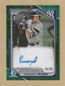 2024 Bowman Chrome ENMANUEL TEJEDA Green Grass Refractor AUTO #CPA-ETE 26/99 RC - Bild 1 von 2