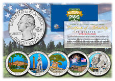 2013 America The Beautiful COLORIZED Quarters U.S. Parks 5-Coin Set w/Capsules