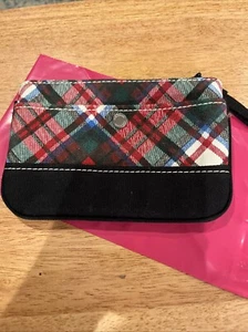 Lands end canvas wristlet   plaid/navy  NWOT - Picture 1 of 12