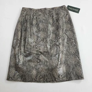 VINTAGE Harve Benard Skirt Womens sz 10 Snake Brown Zip $83 Ladies - Bild 1 von 11