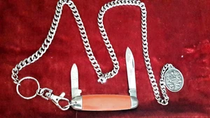 Vintage 30” Chain and Knife with Hong Kong Medallion made in Czecho Slovakia - Picture 1 of 3