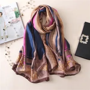 Women Lady Winter Quality Elegant Luxury Style Print Large Silk Scarf Wrap Shawl - Picture 1 of 15