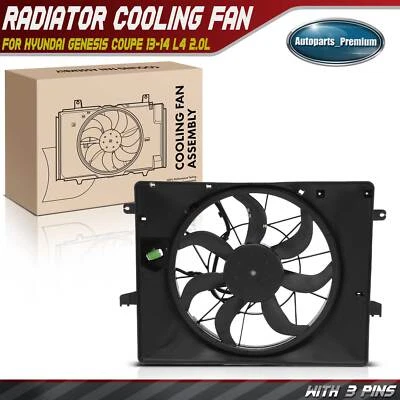 Single Radiator Fan Assembly w/ resistor for Hyundai Genesis Coupe 13-14 L4 2.0L - Image 1 of 4