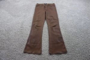 Jeans Paige donna 32 marrone alloro canyon svasato vita alta rivestito in cera elasticizzato - Foto 1 di 10