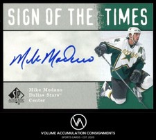 2000-01 SP Authentic Sign of the Times #MO Mike Modano AUTO