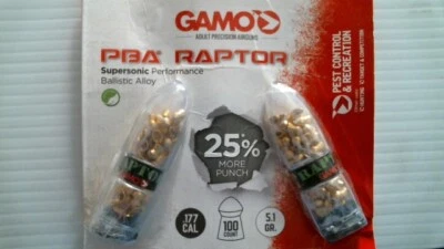 Gamo PBA Raptor Airgun Pellets QTY 100  (632264454)  FS  - Изображение 1 из 4
