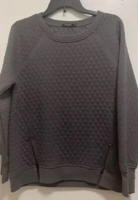 Sudadera Max Jeans Gris Acolchada Adornada Cremallera Cuello Redondo Mujer’s Talla L Foto 1 de 4