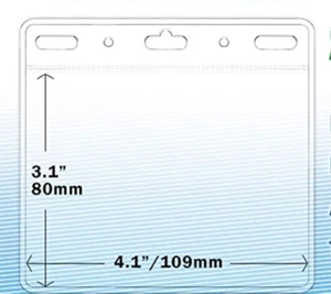 5 ID Card Holder 3X4 " No Zipper Quick Load Clear Horizontal - Picture 1 of 1