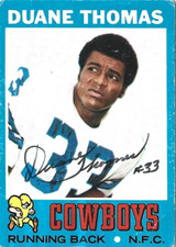Duane Thomas 1971 Topps Autographed Football Card #65 Dallas Cowboys - NFL