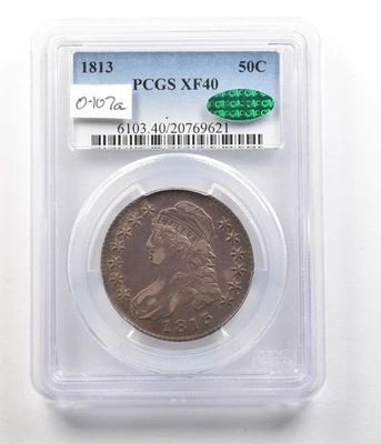 1813 Capped Bust Half Dollar XF40 PCGS CAC *5000 - Image 1 of 3