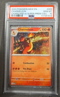 POKEMON CARD CHARMELEON 5 MEW EN 151 CHARIZARD EX PROMO GRADED PSA 10 GEM MINT - Image 1 of 3