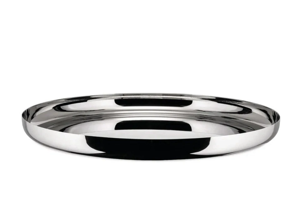 Alessi Jasper Morrison Round Tray Polished Stainless Steel (JM14) 13¾ Dia; Italy - Image 1 of 4