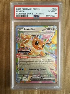 Eevee ex 075/131 Stamped Promo Pokemon Prismatic Evolutions Double Rare PSA 10 - Picture 1 of 2