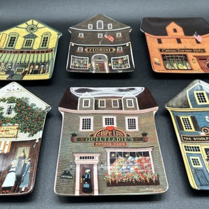 1996 Set 6 Charles Wysocki Limited Edition Wysocki Folktown Plates Bradford - Picture 1 of 13