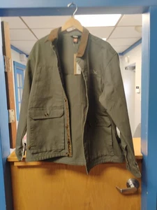 NEW Eddie Bauer Mr Whidbey Chore Coat Corduroy Collar Green Men's XL Msrp $149 - Picture 1 of 4
