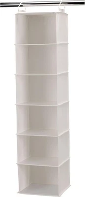 Organizador de armario colgante Household Essentials 311312 | 6 estantes, natural claro  Foto 1 de 3