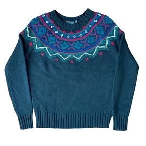 Lauren Ralph Lauren Women's Fair Isle Wool-blend Crewneck Sweater NWOT - Picture 1 of 4