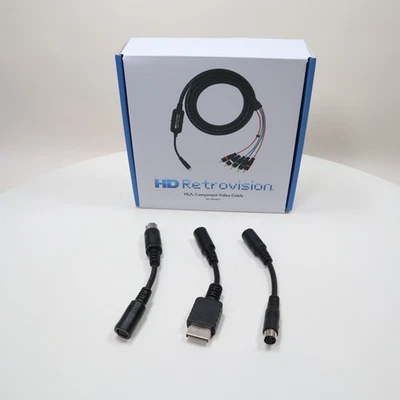 HD Retrovision Genesis YPbPr Component RGB Cable w Saturn PS1 GEN1 adapters - Image 1 of 2