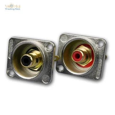 DYNAVOX Cinch-Einbaubuchsenset "Pro" rot/schwarz, 26x31mm, 1 Paar Chinch Einbaubuchse