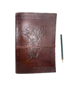 ROOGU Stammbaum [L] * Notiz Skizzen Lederbuch Mittelgroß Vintage Retro Indien - Bild 1 von 8