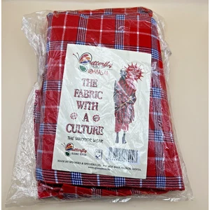 Original Masai Shuka Decke Schal rot Karomuster 60x80 - Bild 1 von 2