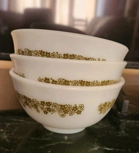 3 Pyrex Glass Spring Blossom Crazy Daisy HTF RICE BOWL 770 - Picture 1 of 10