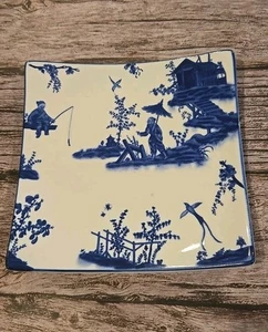 Decorative Square Plate Blue And White EUC (186) - Picture 1 of 4