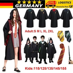 Harry Potter Gryffindor Slytherin/Hufflepuff Kostüm Robe Mantel Umhang Krawatte - Bild 1 von 40