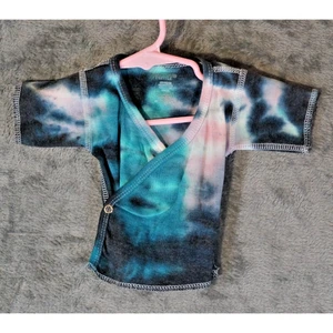 Camiseta Kimono Bebé Textil Estándar Talla 6M Tie Dye Manga Corta Envolvente Camisa - Imagen 1 de 12