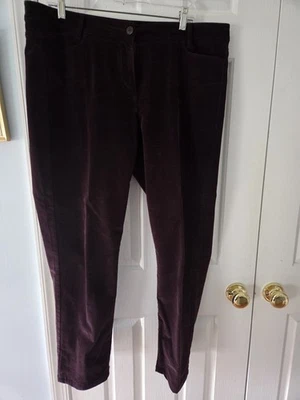 Pantalones de pana de tiro medio para mujer Jill pierna estrecha ciruela borgoña 14 bolsillos usados en excelente estado Foto 1 de 4