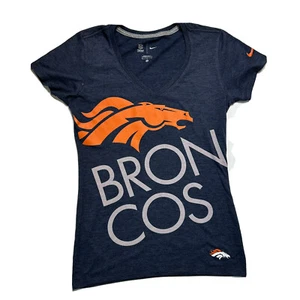 Denver Broncos NFL NIKE Team Apparel V-Neck Tshirt Women’s Size S Short Sleeves - Picture 1 of 5