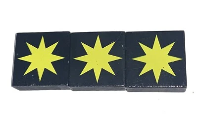Qwirkle Replacement OEM 3 Yellow Starburst Tiles Complete Set - Image 1 of 4