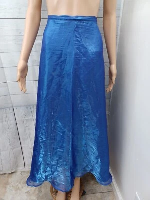Maxi Falda De Colección Organza Azul Iridiscente Púrpura Hecha en EE. UU. 3XL  Foto 1 de 4
