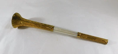 Victorian Brass Parasol Handle Mother Of Pearl & Ornate Gold  Filled, Monogram - Image 1 of 4