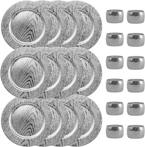 13 Zoll Runde Elegante Ladegerät Teller mit Serviettenringen für Hochzeiten & Veranstaltungen - Bild 1 von 60