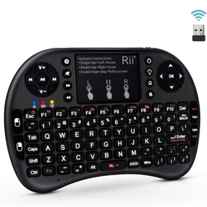 (Upgraded)Rii i8+ 2.4GHz Mini Wireless Keyboard with Touchpad QWERTY LED Backlit - Picture 1 of 12
