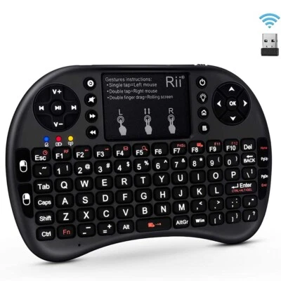 (Upgraded)Rii i8+ 2.4GHz Mini Wireless Keyboard with Touchpad QWERTY LED Backlit - Image 1 of 4