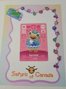 Carte amiibo Sprinkle #176 Animal Crossing authentique jamais numérisée - Photo 1/3