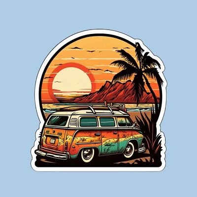 CALCOMANÍA DE VINILO RETRO VIAJE PLAYA VENTANA COCHE PARED PORTÁTIL PARACHOQUES PEGATINA RECUERDO Foto 1 de 4