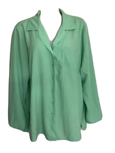 Blusa Susan Graver Estilo Verde Manga Larga Con Botones Talla M - Imagen 1 de 5