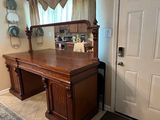 Антикварный английский сервант с зеркалом, пьедестал, 1800-е - Изображение 1 из 1